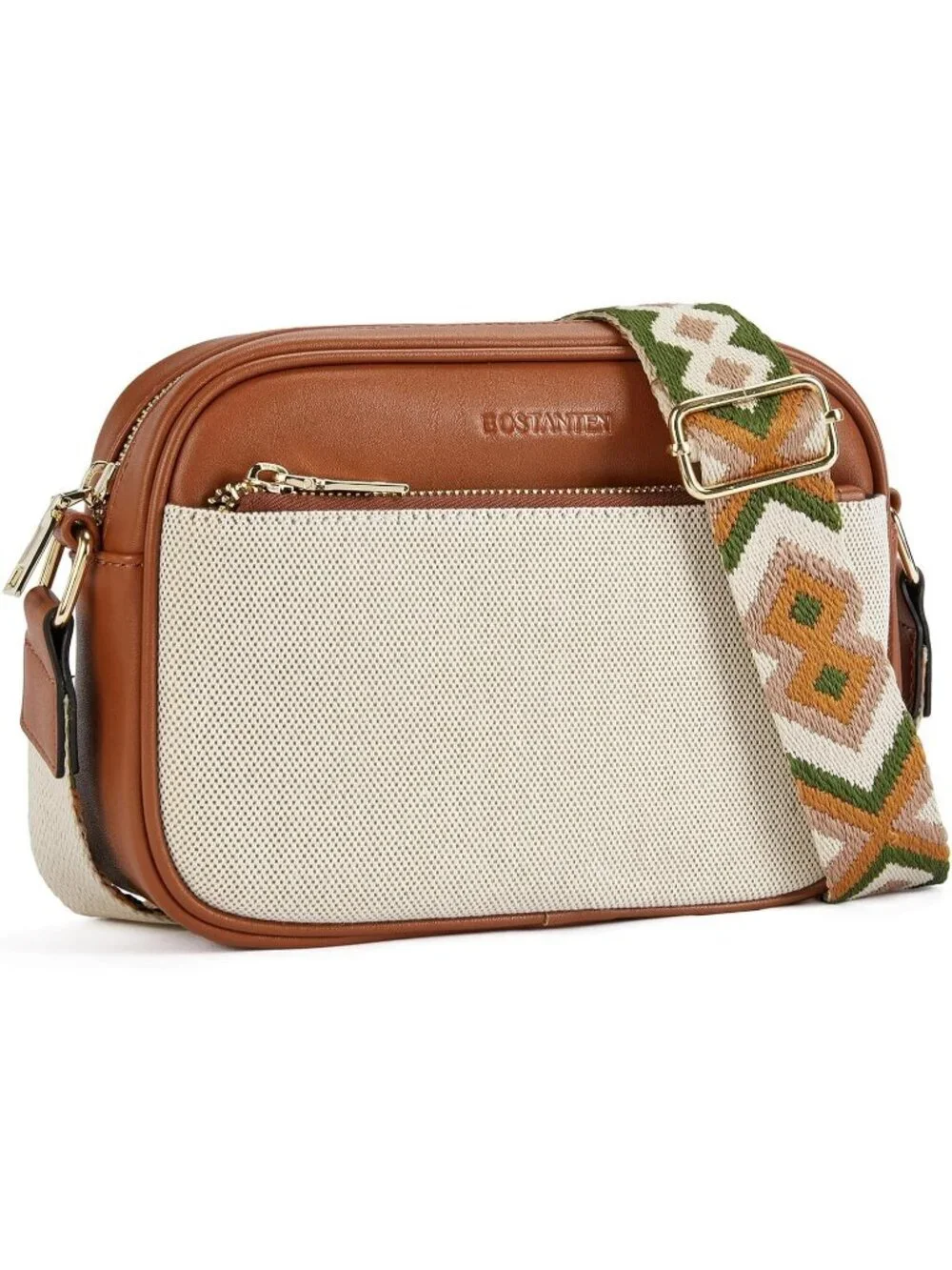 Women's Brown Leather Crossbody Purses Shoulder Handbags with Wide Strap